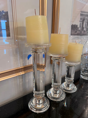 3pc Glass Candle Holders