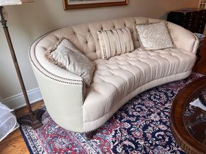 Schnadig Classic Elegance Curved Tufted Sofa
