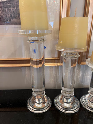 3pc Glass Candle Holders