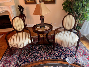 Pair of Schnadig Classic Elegance Oval Back Armchairs