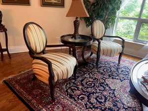 Pair of Schnadig Classic Elegance Oval Back Armchairs