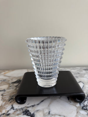 Baccarat Crystal Eye Oval Vase, Small 5.5"