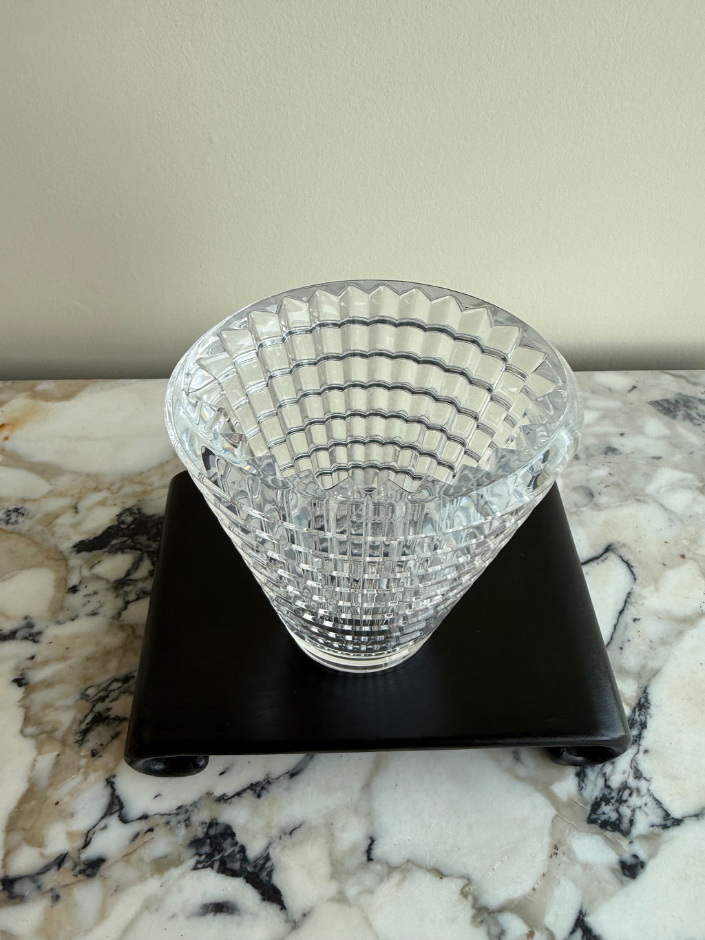 Baccarat Crystal Eye Oval Vase, Small 5.5"