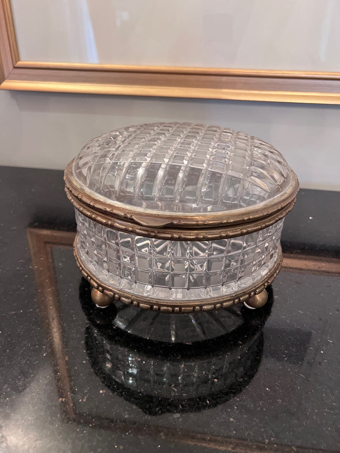 Castilian Imports Poland-  Crystal Hinged Round Box