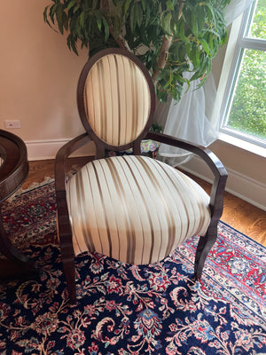 Pair of Schnadig Classic Elegance Oval Back Armchairs