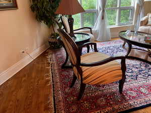 Pair of Schnadig Classic Elegance Oval Back Armchairs