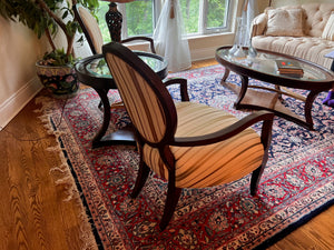 Pair of Schnadig Classic Elegance Oval Back Armchairs
