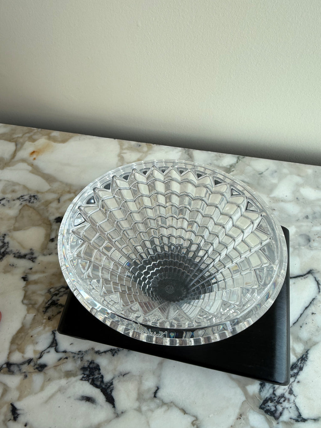 Baccarat Crystal Eye Oval Vase, Small 5.5"
