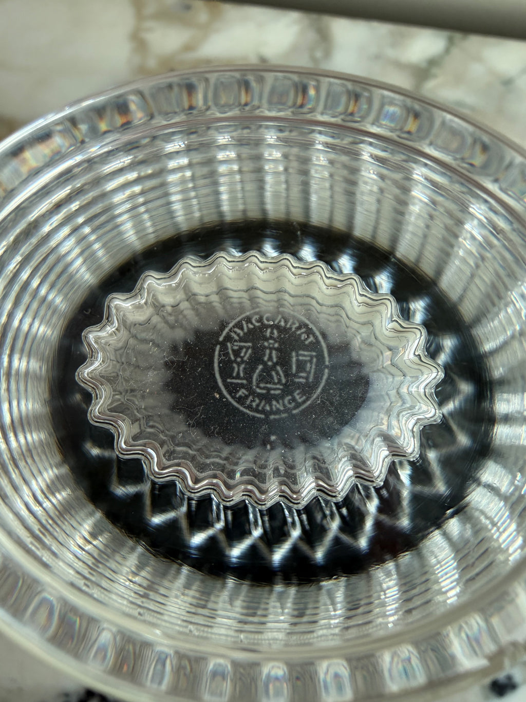 Baccarat Crystal Eye Oval Vase, Small 5.5"