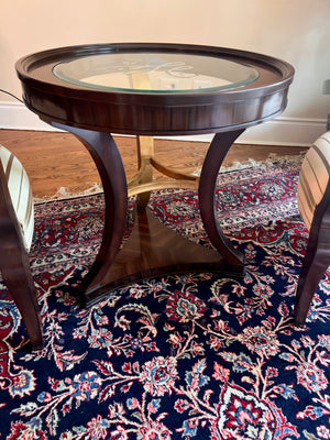 Schnadig Round Side Table with Etched Glass Insert