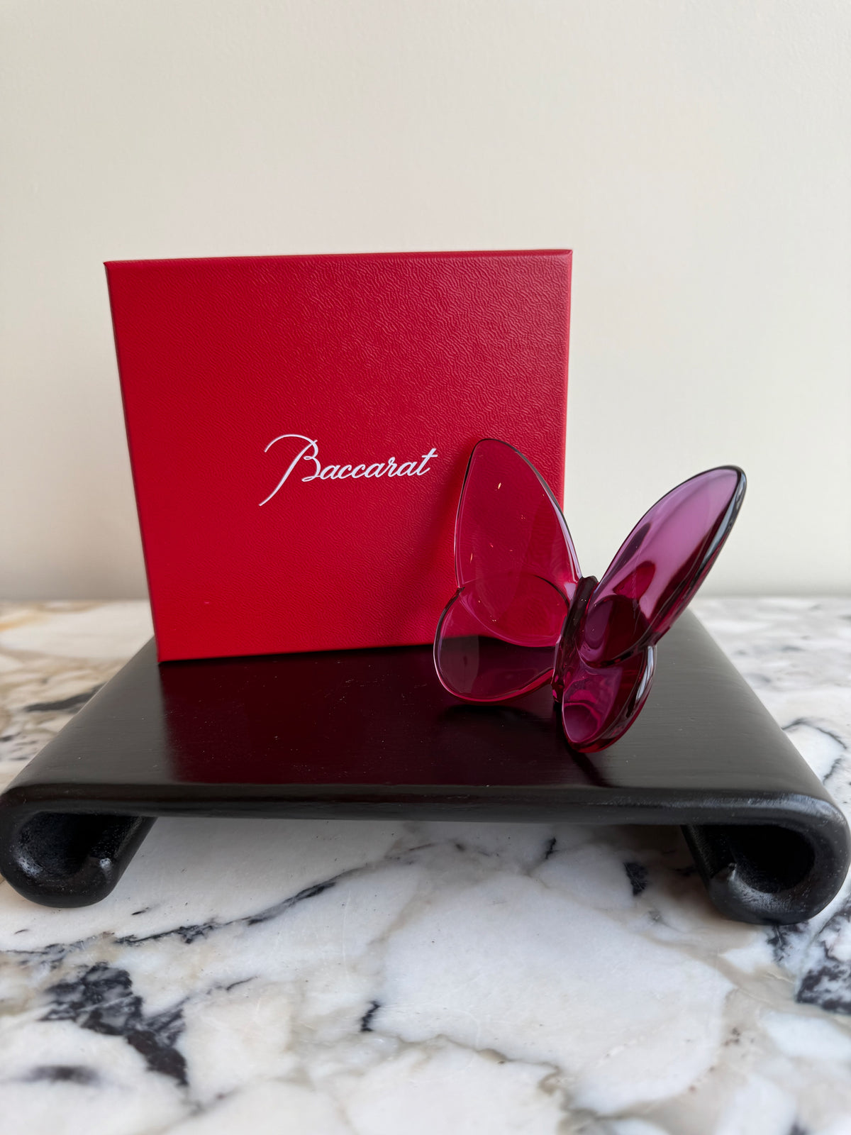 Baccarat Crystal Lucky Butterfly, Peony (*with original box)