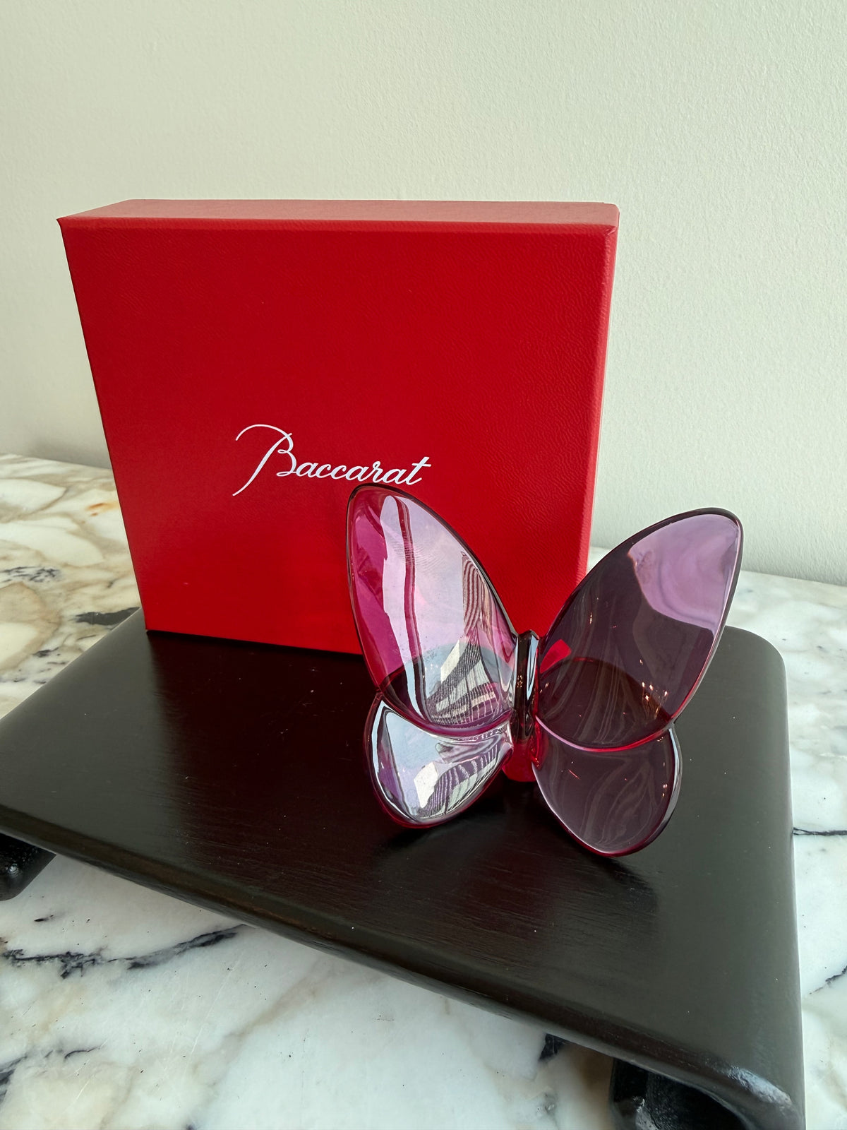 Baccarat Crystal Lucky Butterfly, Peony (*with original box)