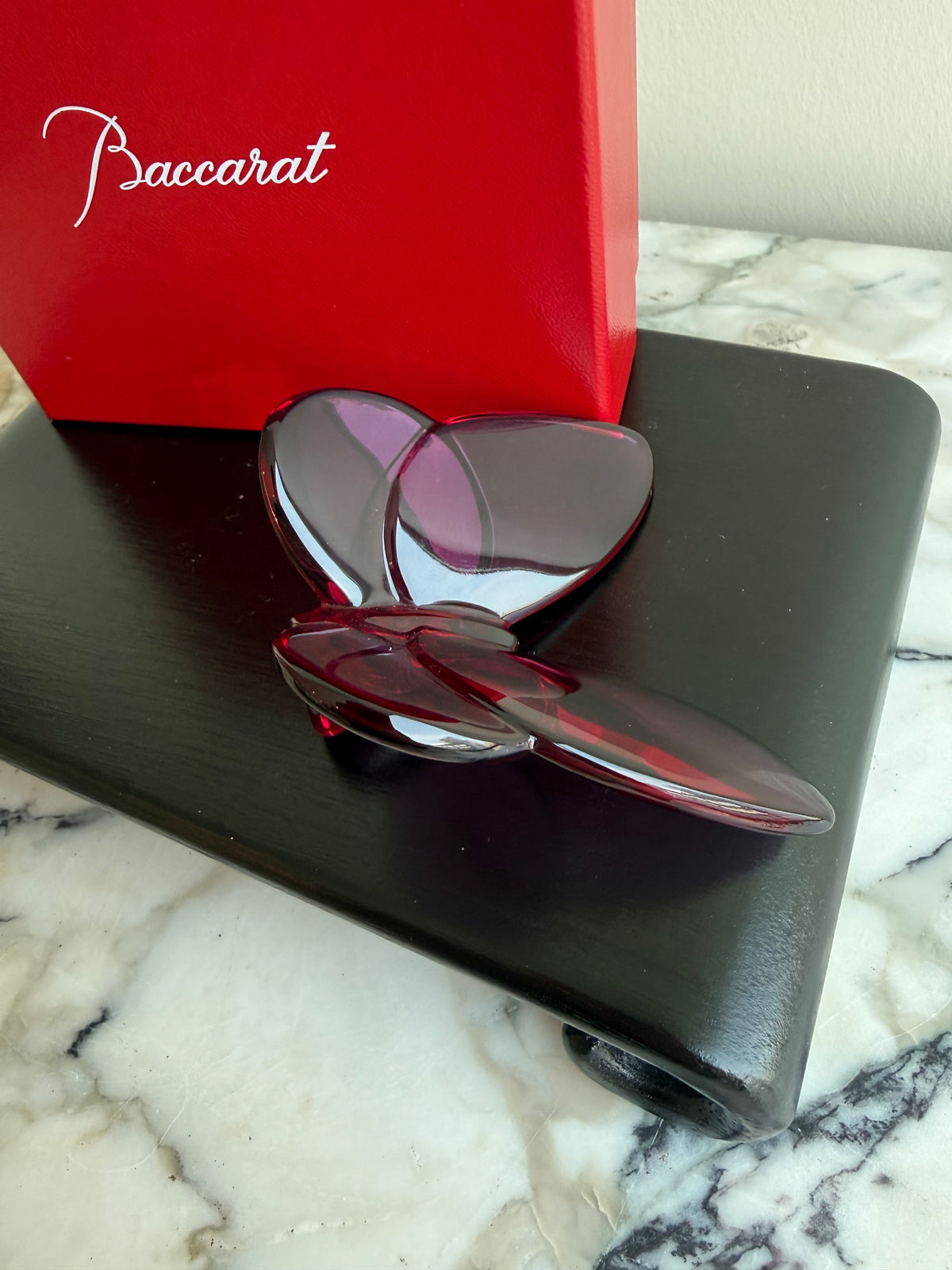 Baccarat Crystal Lucky Butterfly, Peony (*with original box)