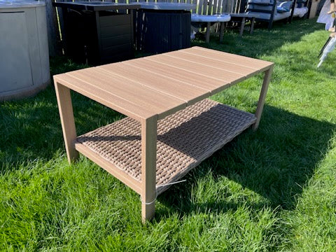 Metal and Wicker Coffee Table
