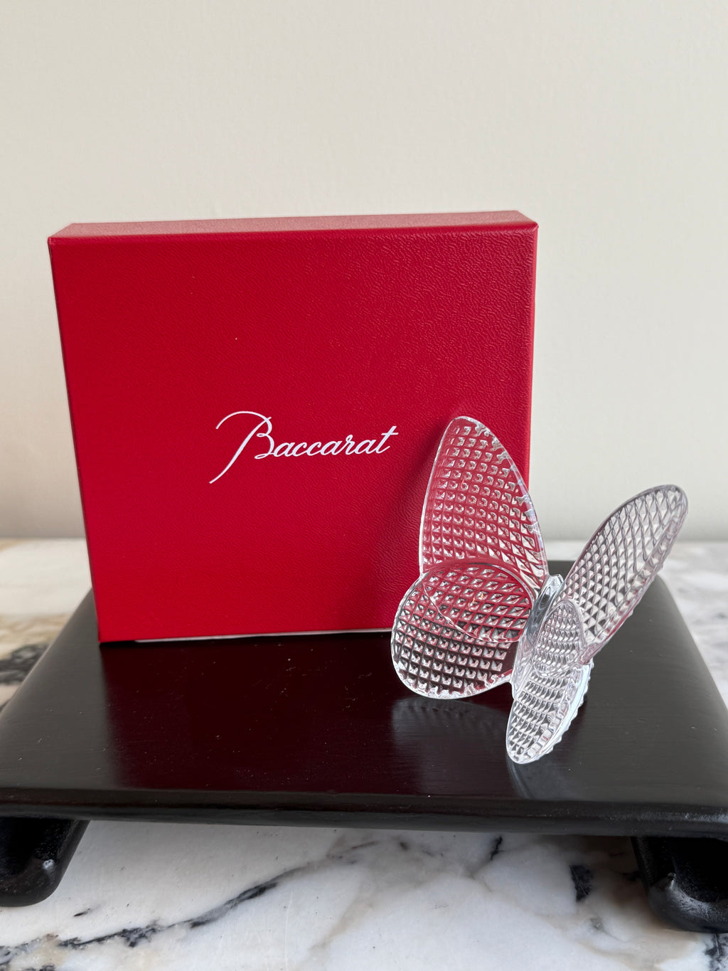 Baccarat Crystal Lucky Butterfly, Diamond Clear (*with original box)