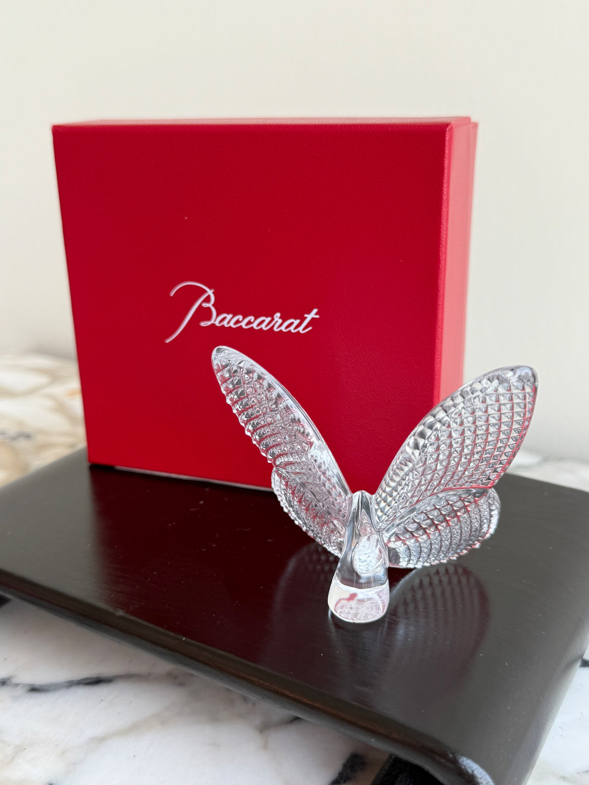 Baccarat Crystal Lucky Butterfly, Diamond Clear (*with original box)