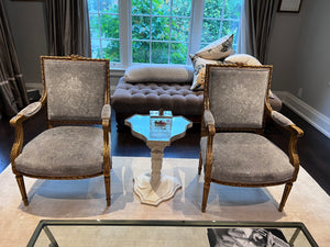 Pair of Antique Louis XVI French Gilded Armchairs