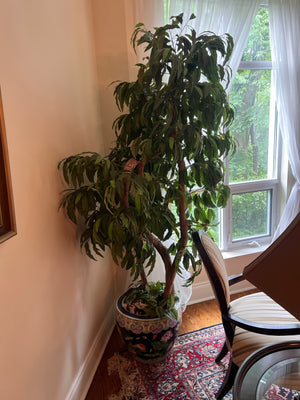 Chinese Planter with Artificial Tree