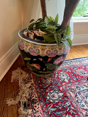Chinese Planter with Artificial Tree