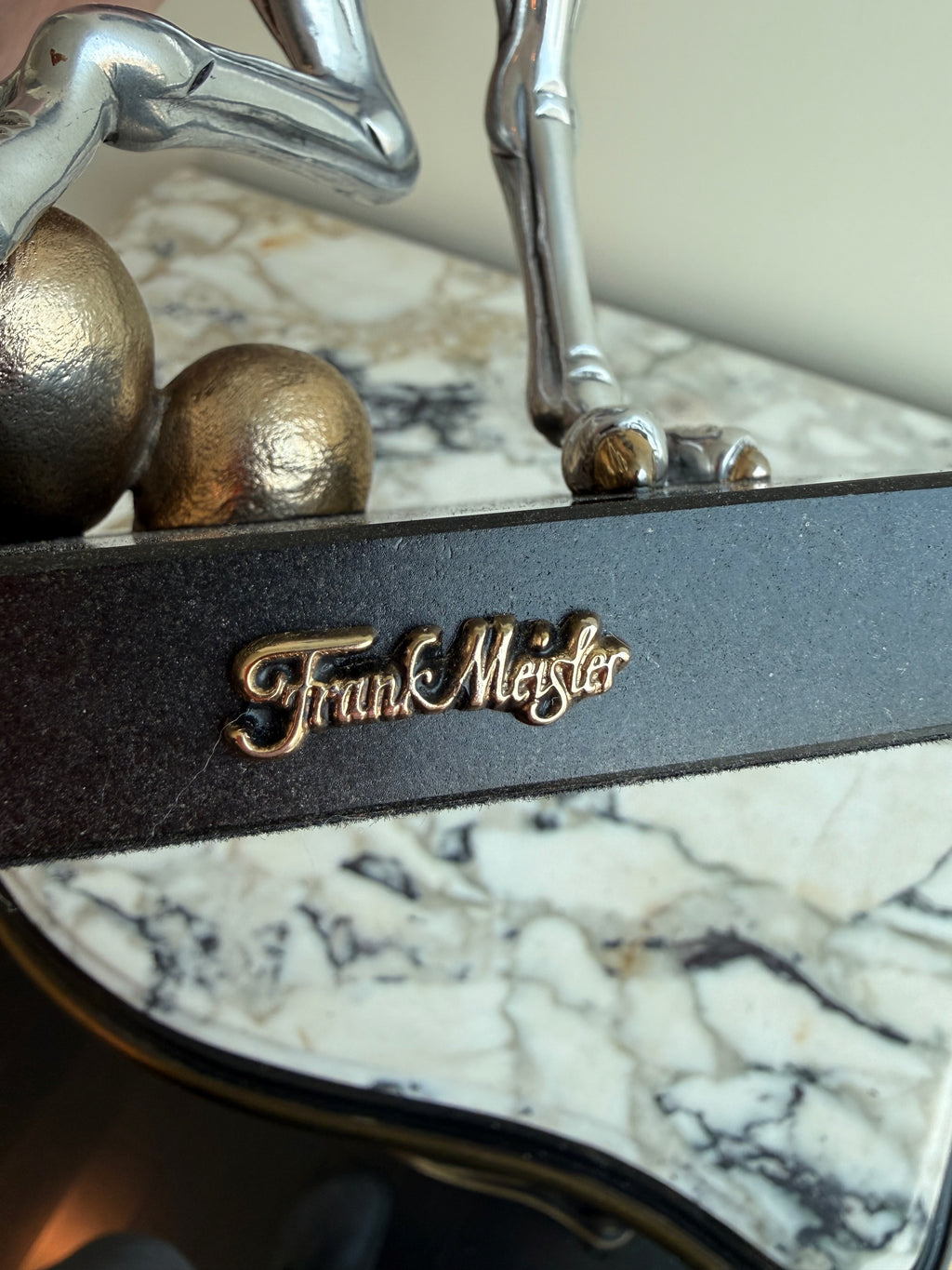 Pair of Frank Meisler Signed Limited Edition Male & Female Ostrich Fine Metal Sculptures- 10.75"