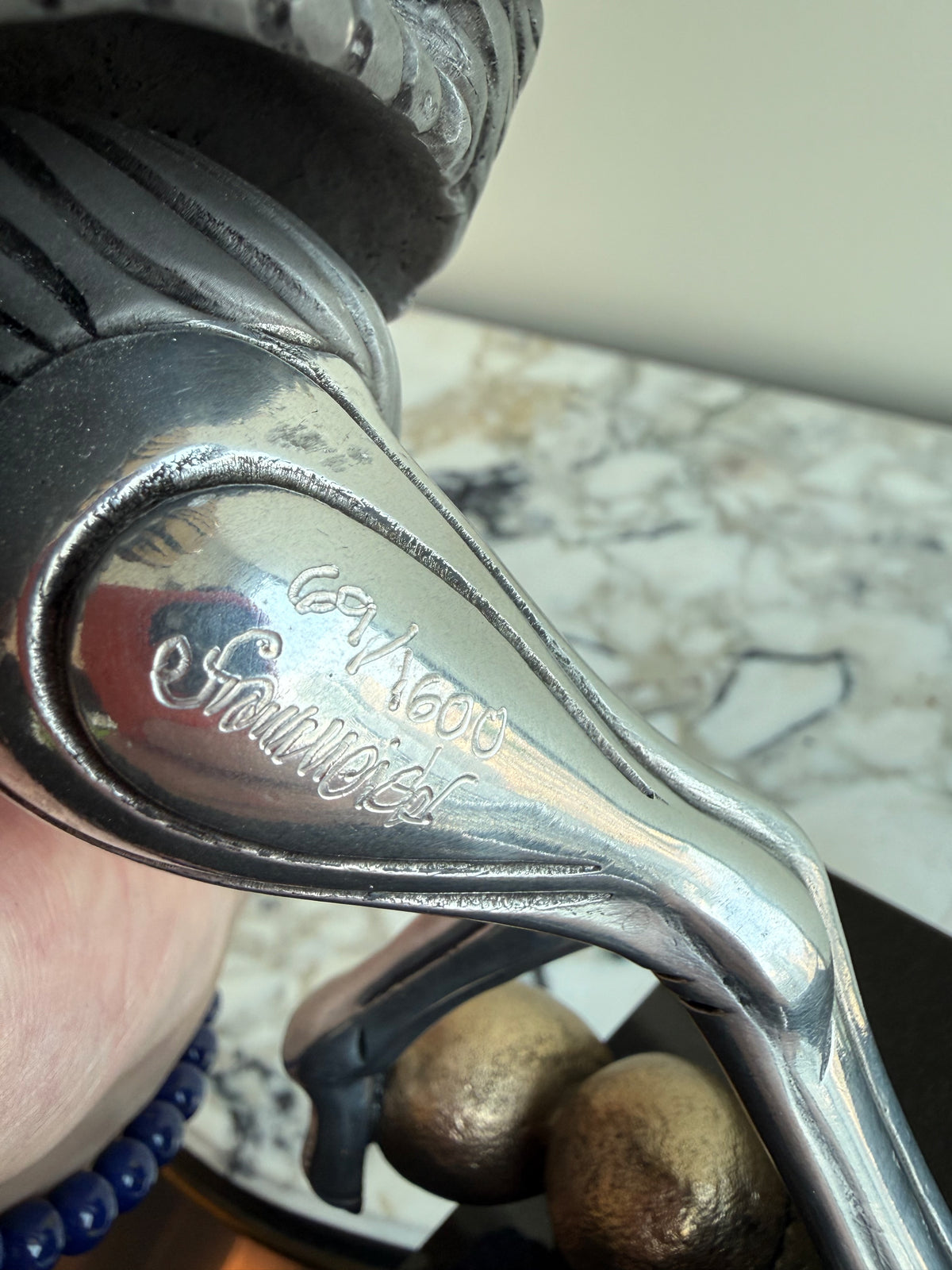 Pair of Frank Meisler Signed Limited Edition Male & Female Ostrich Fine Metal Sculptures- 10.75"