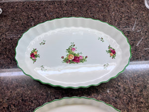 2 Royal Albert Old Country Roses Oval Baking Dishes