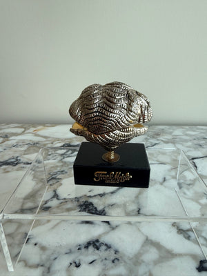 Frank Meisler Signed Limited Edition Mini Pearl Oyster Fine Metal Sculpture- 3.5"h