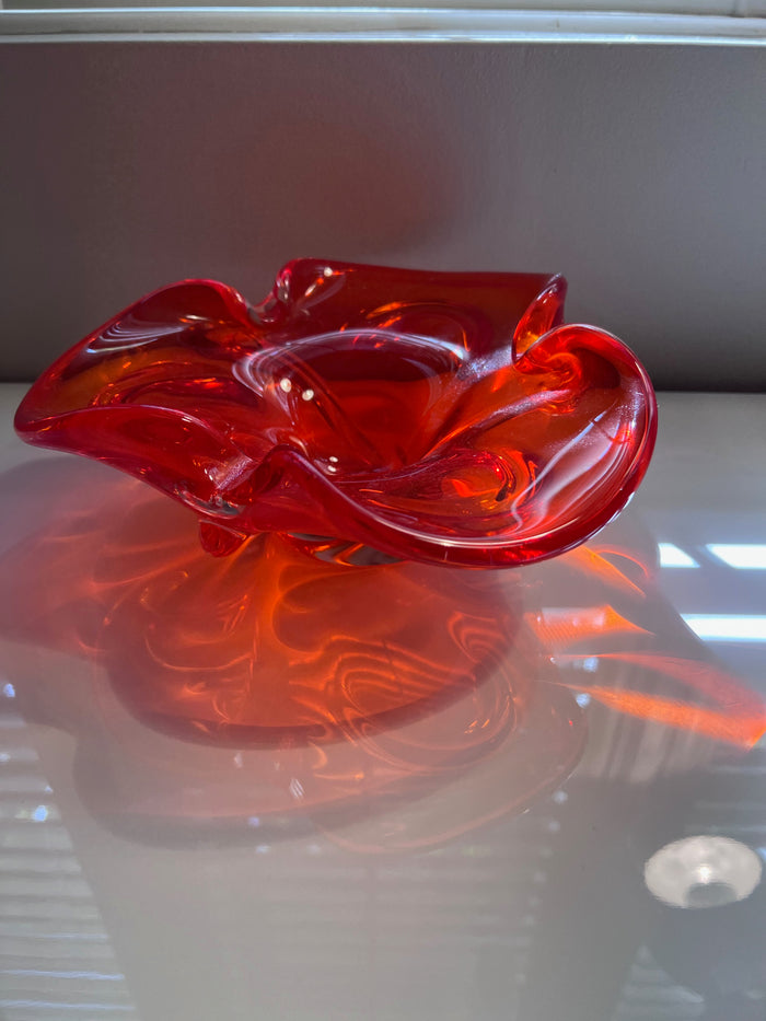 Red Chalet Glass Bowl/Dish