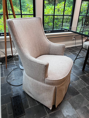 Pair of Grey Upholstered Dining Chairs