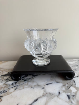 Lalique Crystal Dampierre Pedestal Vase- 4.75"