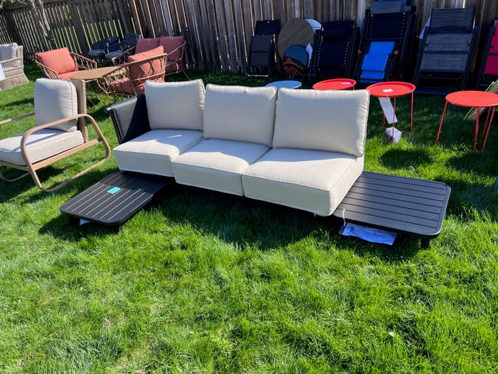 Low Seating Sectional Sofa with Side Tables