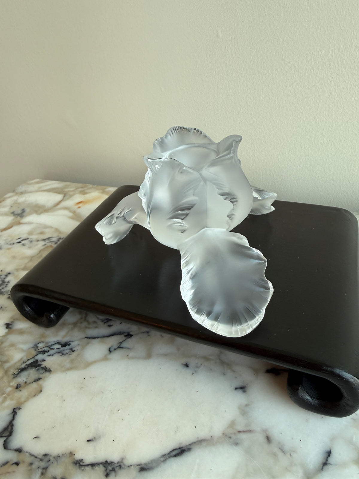 Lalique Crystal Iris Single Candle Holder- 2.75"h