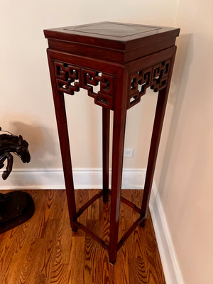 Chinese Rosewood Carved Plant Stand