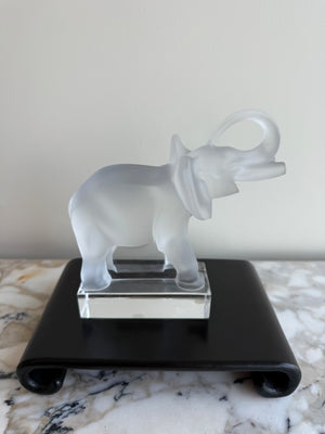 Lalique Crystal Elephant Sculpture