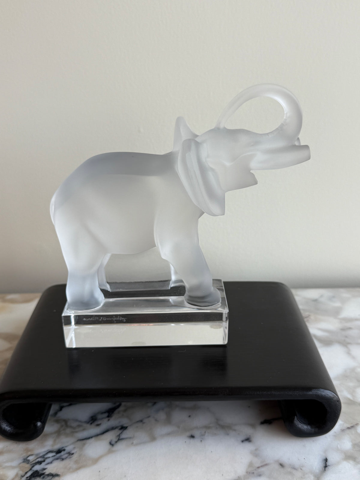Lalique Crystal Elephant Sculpture