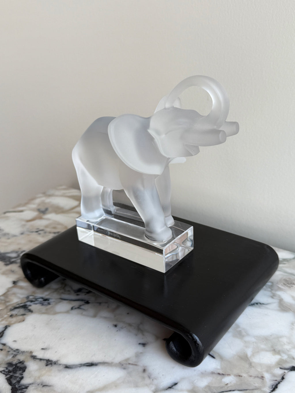 Lalique Crystal Elephant Sculpture