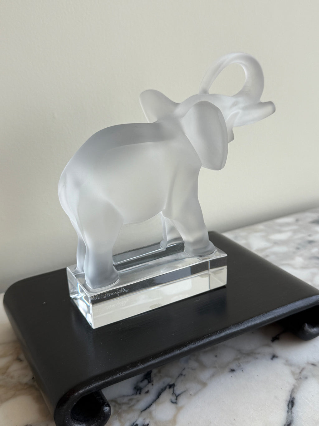 Lalique Crystal Elephant Sculpture