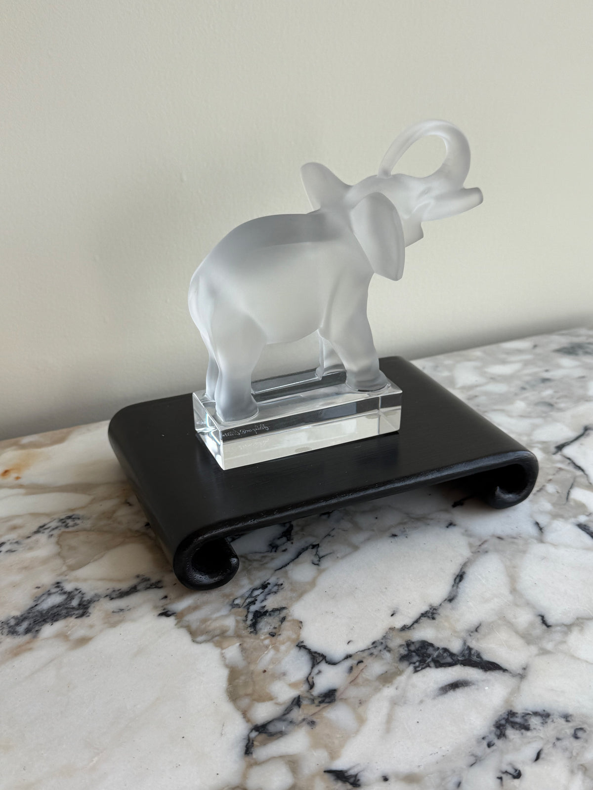 Lalique Crystal Elephant Sculpture