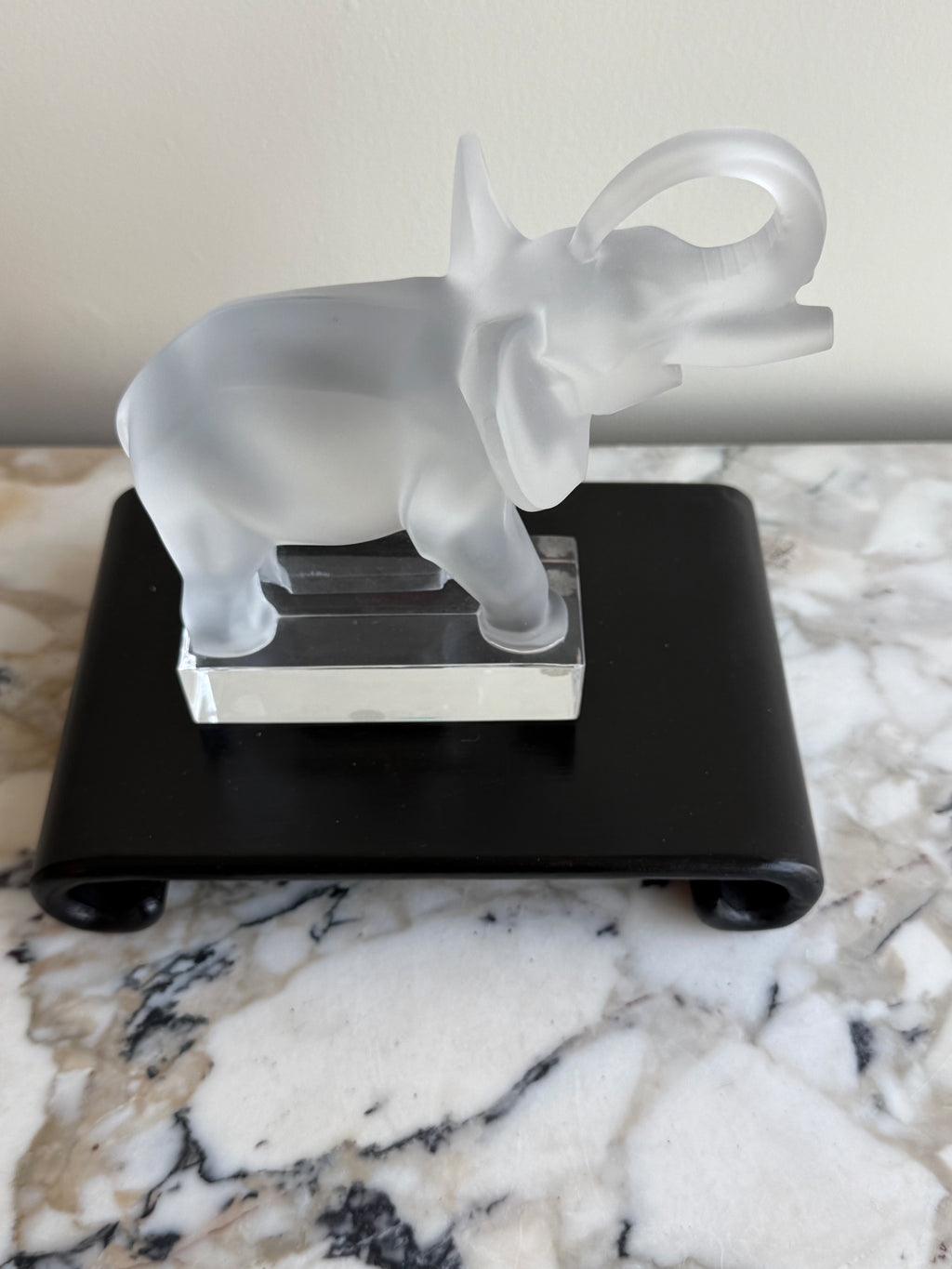 Lalique Crystal Elephant Sculpture