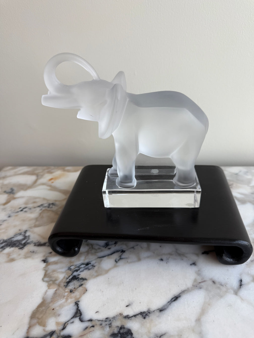 Lalique Crystal Elephant Sculpture