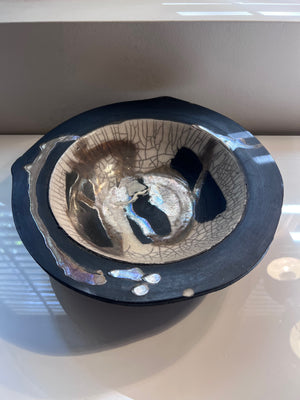 Beautiful Signed Raku Pottery Bowl, from Greece