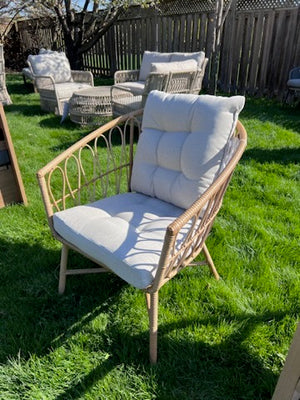 Boho Style Accent Chair w/Cushions