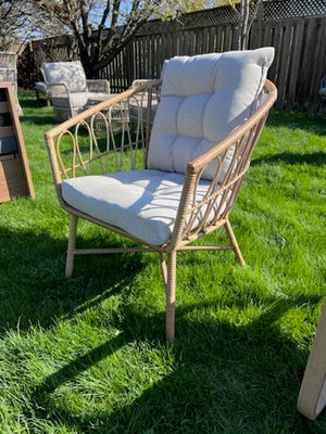 Boho Style Accent Chair w/Cushions