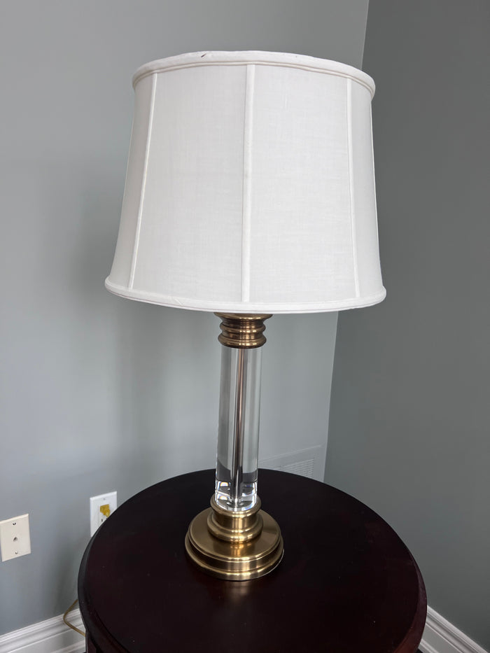 Acrylic and Brass Table Lamp