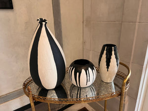 3 Black & White Vases Lot