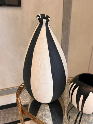 3 Black & White Vases Lot