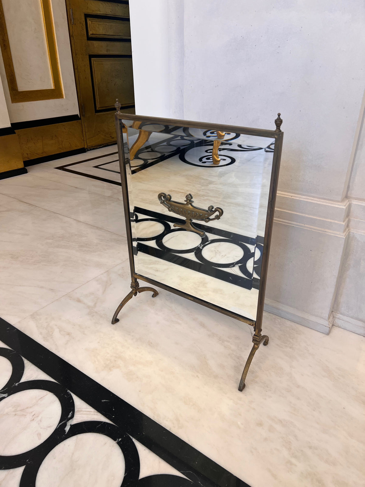 Small Antique Fire Screen