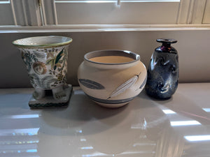 Ceramic & Glass Vase Lot (3 Total)