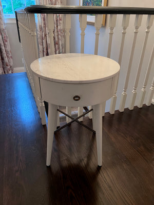 Pair of West Elm Penelope Marble Top Side Tables