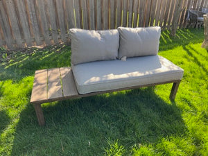 Wicker and Steel Bench